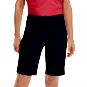 Magellan's Walking Shorts Bermuda Pull On Stretchy Flat Front Packable Black S